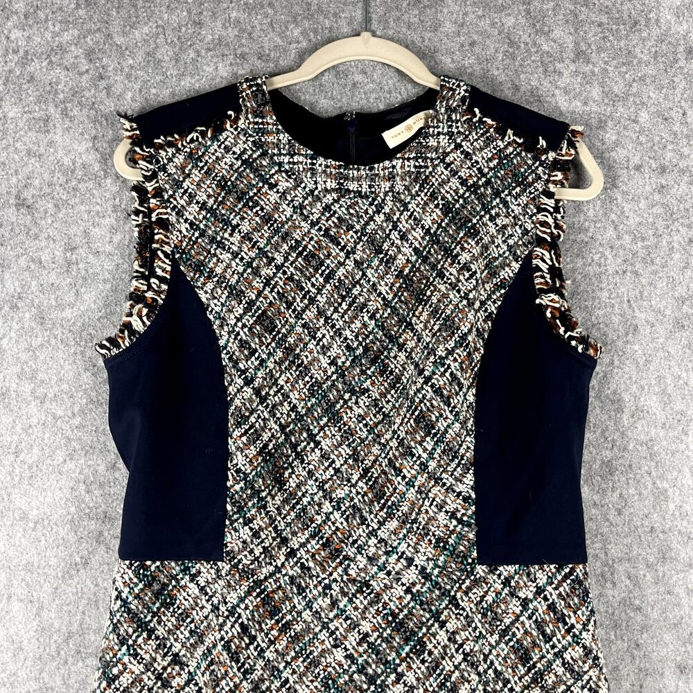 Tory Burch Tweed Pencil Dress Women 10 Textured Academia Career Old Money NEW - Picture 3 of 16